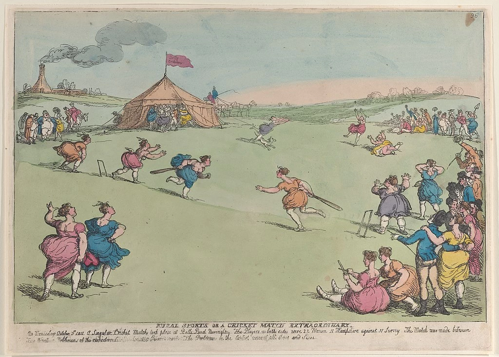 Thomas Rowlandson-152-Sport rurali o una partita di cricket straordinaria